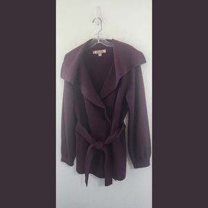 Beyond Threads Purple Alpaca Wool Belted Jacket Sz Medium